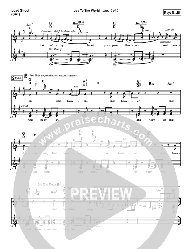 Joy To The World Lead Sheet (SAT) (Micah Stampley / Sheri Jones-Moffet)