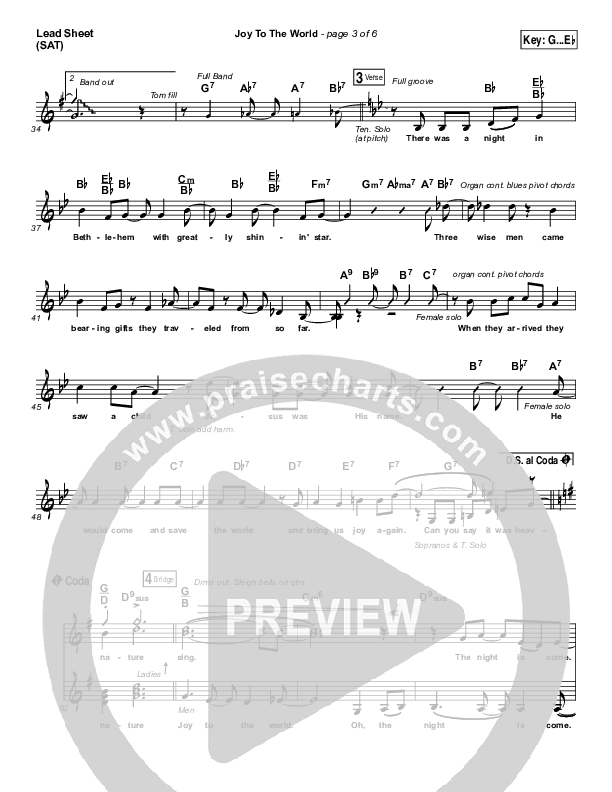 Joy To The World Lead Sheet (SAT) (Micah Stampley / Sheri Jones-Moffet)