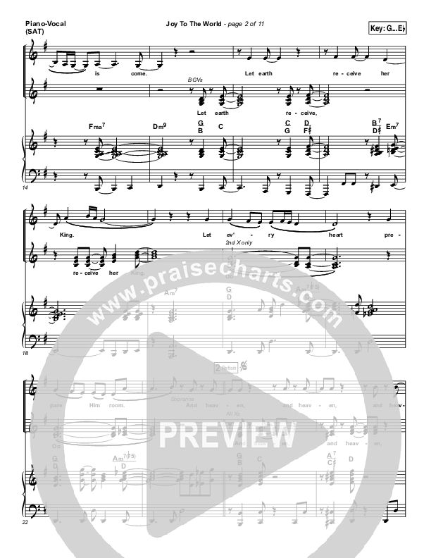 Joy To The World Piano/Vocal (SAT) (Micah Stampley / Sheri Jones-Moffet)