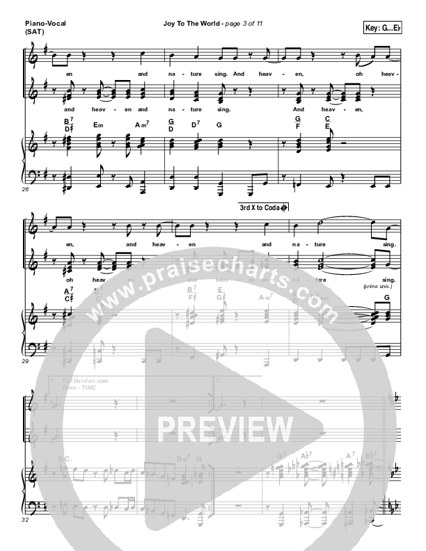 Joy To The World Piano/Vocal (SAT) (Micah Stampley / Sheri Jones-Moffet)