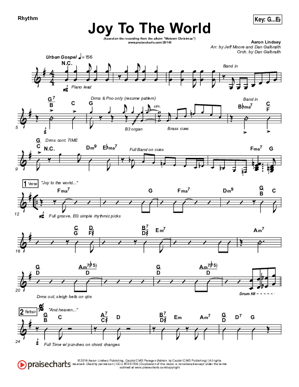 Joy To The World Rhythm Chart (Micah Stampley / Sheri Jones-Moffet)