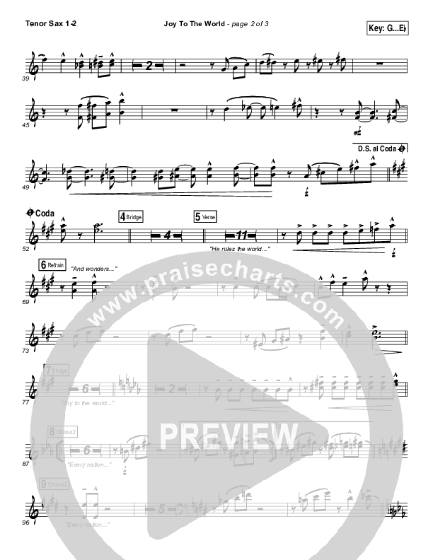 Joy To The World Tenor Sax 1/2 (Micah Stampley / Sheri Jones-Moffet)