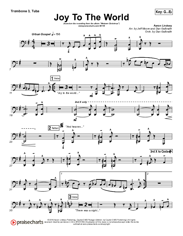 Joy To The World Trombone 3/Tuba (Micah Stampley / Sheri Jones-Moffet)