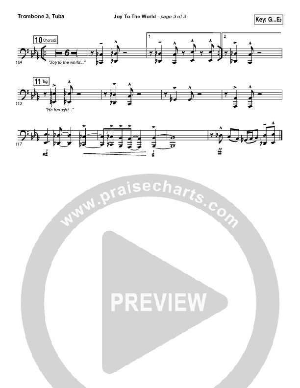 Joy To The World Trombone 3/Tuba (Micah Stampley / Sheri Jones-Moffet)