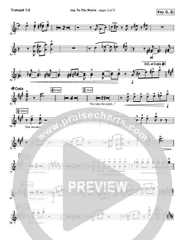 Joy To The World Trumpet 1,2 (Micah Stampley / Sheri Jones-Moffet)