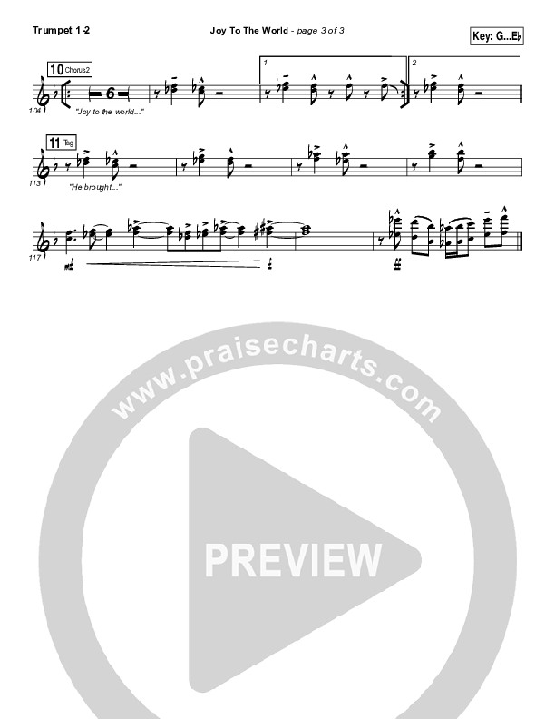 Joy To The World Trumpet 1,2 (Micah Stampley / Sheri Jones-Moffet)