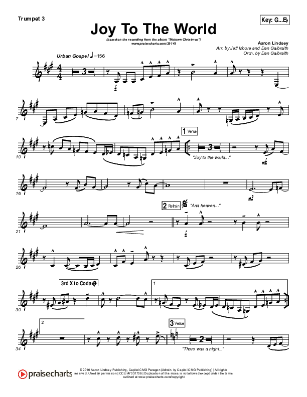 Joy To The World Trumpet 3 (Micah Stampley / Sheri Jones-Moffet)