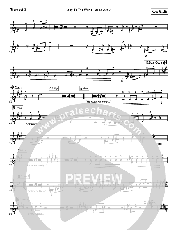 Joy To The World Trumpet 3 (Micah Stampley / Sheri Jones-Moffet)