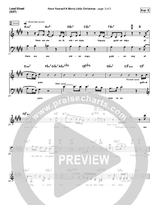 Have Yourself A Merry Little Christmas Lead Sheet (SAT) (Toni Braxton / Babyface)