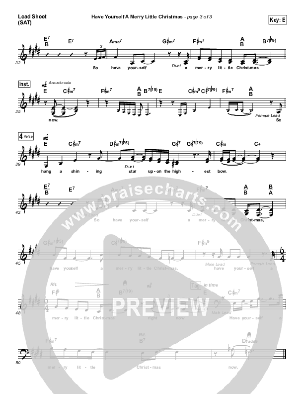 Have Yourself A Merry Little Christmas Lead Sheet (SAT) (Toni Braxton / Babyface)