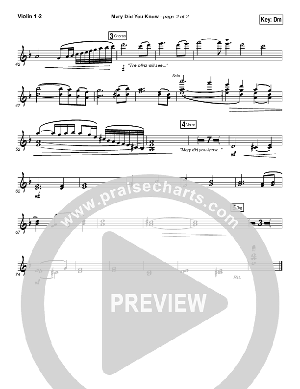 Mary Did You Know Violin 1/2 (India Arie / Gene Moore Jr.)