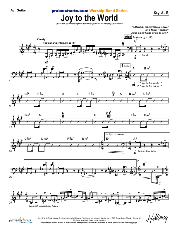 Joy To The World Acoustic Guitar (Hillsong Worship)