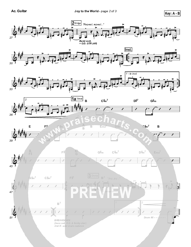 Joy To The World Acoustic Guitar (Hillsong Worship)