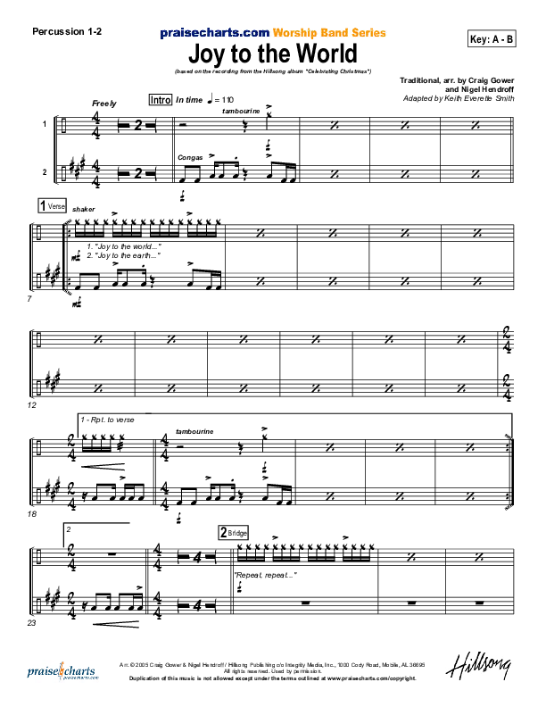 Joy To The World Percussion (Hillsong Worship)