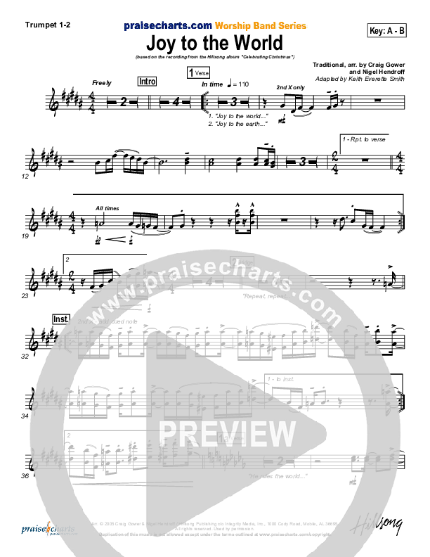 Joy To The World Trumpet 1,2 (Hillsong Worship)