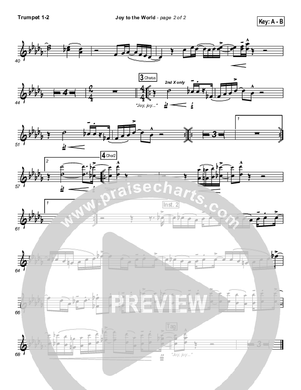 Joy To The World Trumpet 1,2 (Hillsong Worship)