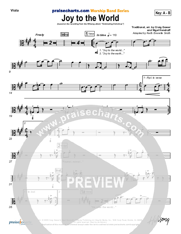 Joy To The World Viola (Hillsong Worship)