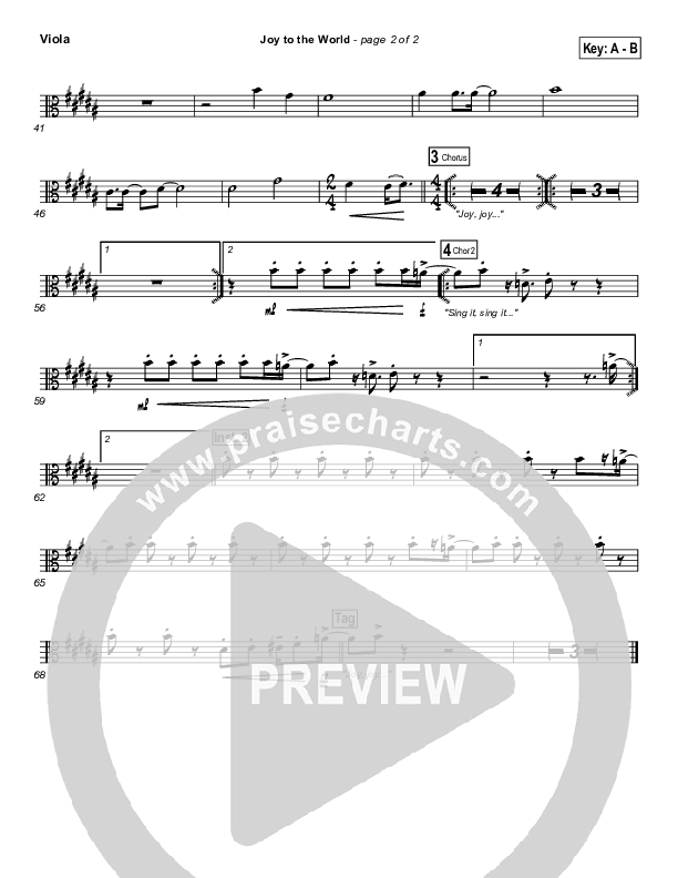 Joy To The World Viola (Hillsong Worship)