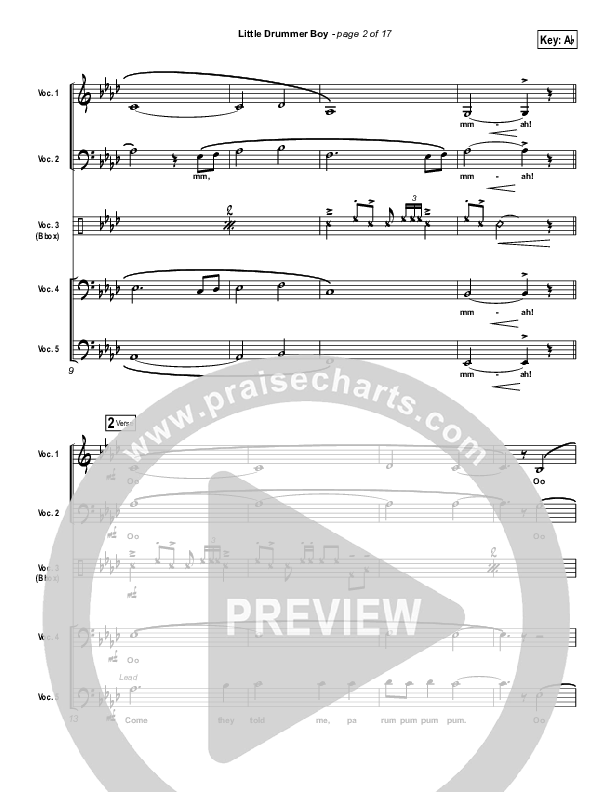 Little Drummer Boy Choir Sheet (SATB) (Pentatonix)