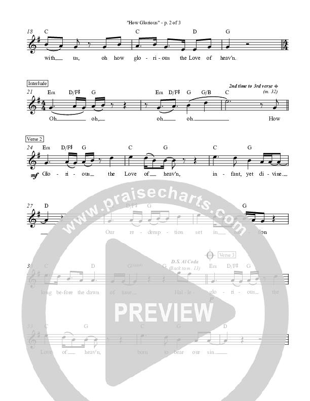 How Glorious The Love Of Heaven Lead Sheet (Stars Go Dim)