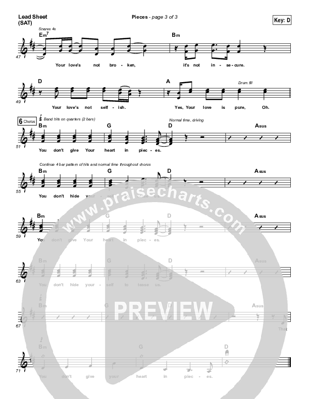 Pieces Lead Sheet (SAT) (Chris August)