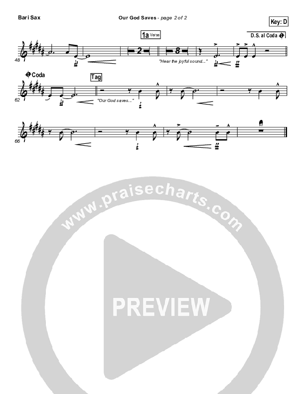 Our God Saves Bari Sax (Paul Baloche)