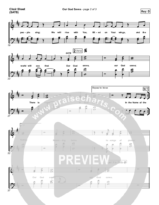 Our God Saves Choir Sheet (SATB) (Paul Baloche)