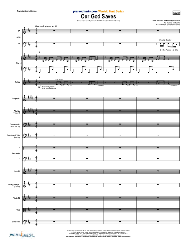 Our God Saves Conductor's Score (Paul Baloche)