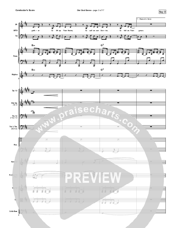 Our God Saves Conductor's Score (Paul Baloche)