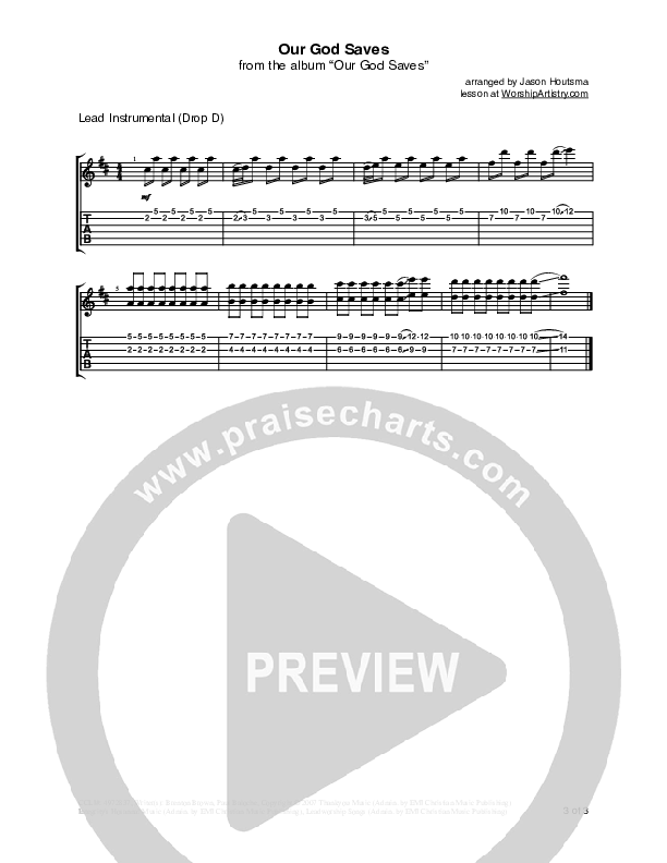 Our God Saves Guitar Tab (Paul Baloche)