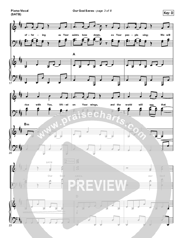 Our God Saves Piano/Vocal (SATB) (Paul Baloche)