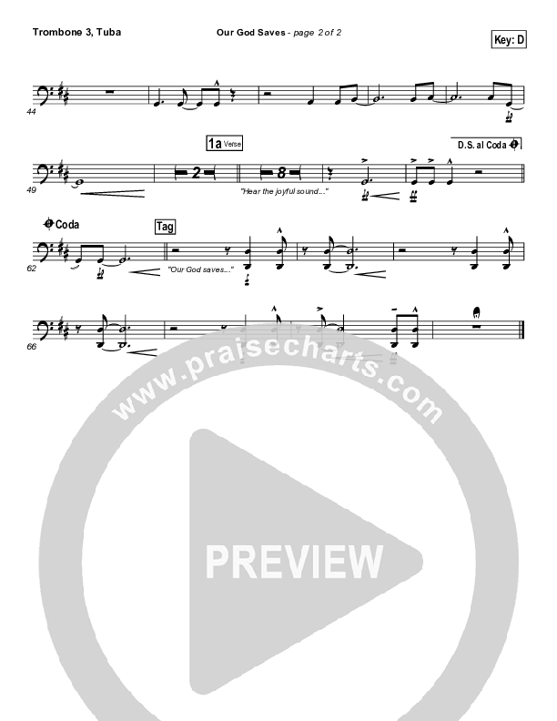 Our God Saves Trombone 3/Tuba (Paul Baloche)