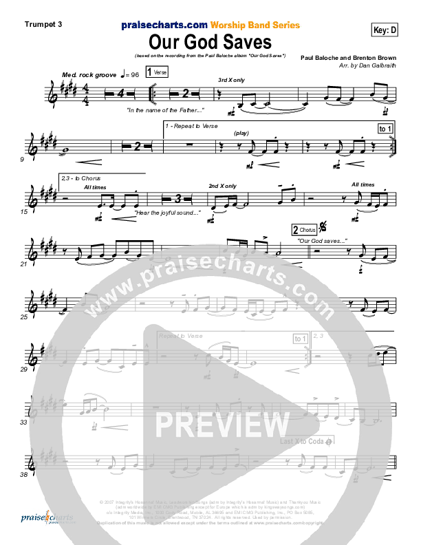 Our God Saves Trumpet 3 (Paul Baloche)