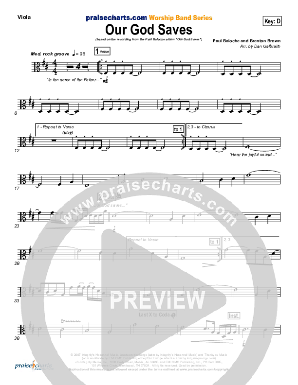 Our God Saves Viola (Paul Baloche)