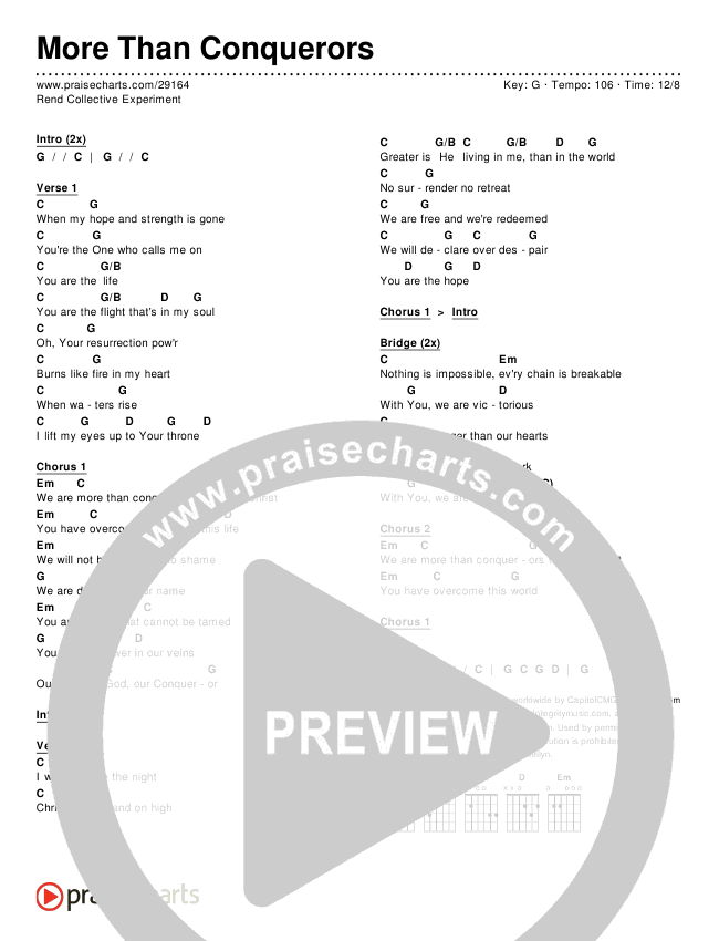 More Than Conquerors Chords & Lyrics (Rend Collective)