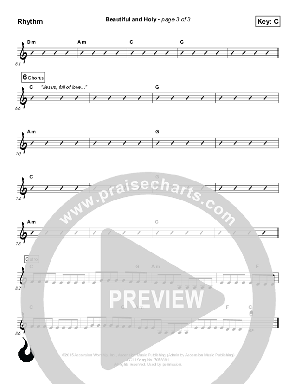 Beautiful And Holy Rhythm Chart (Ascension Worship)