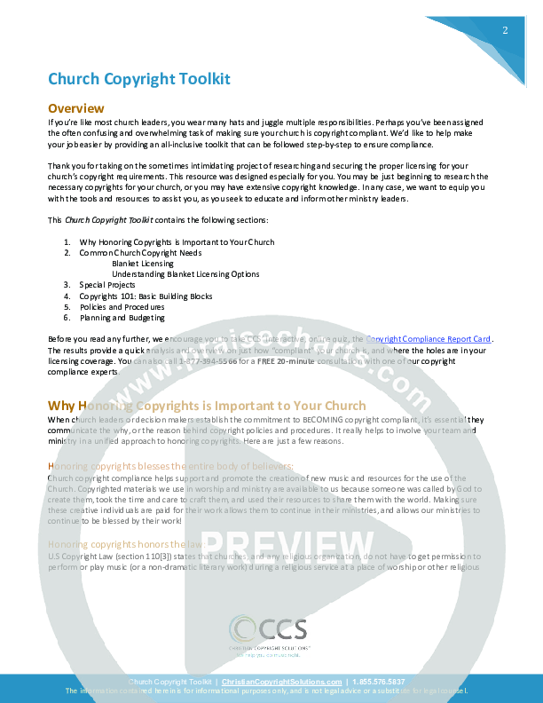 Church Copyright Toolkit eBook ()