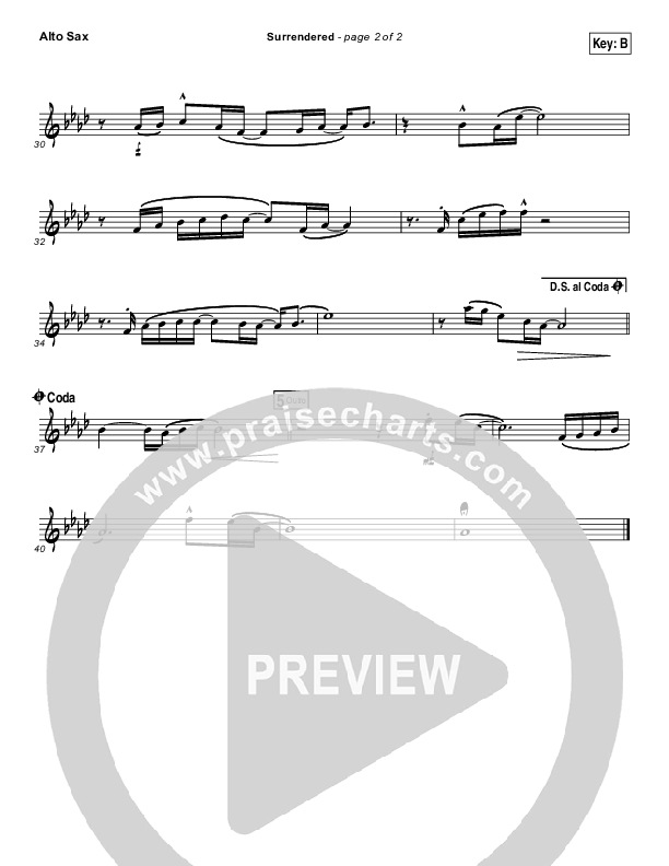 Surrendered Alto Sax (Chris Quilala / Kari Jobe)