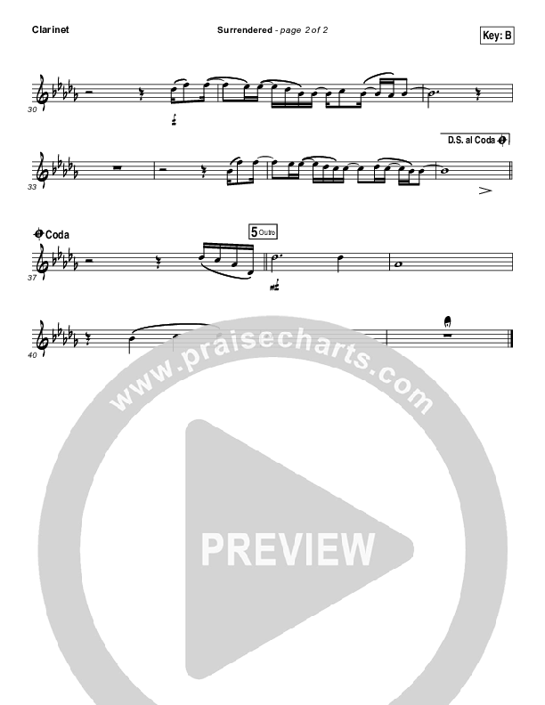 Surrendered Clarinet (Chris Quilala / Kari Jobe)