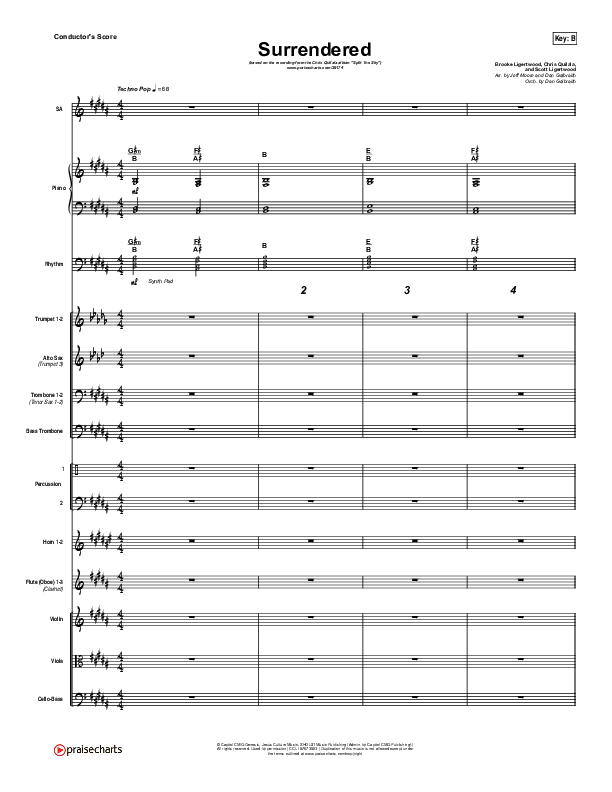 Surrendered Conductor's Score (Chris Quilala / Kari Jobe)