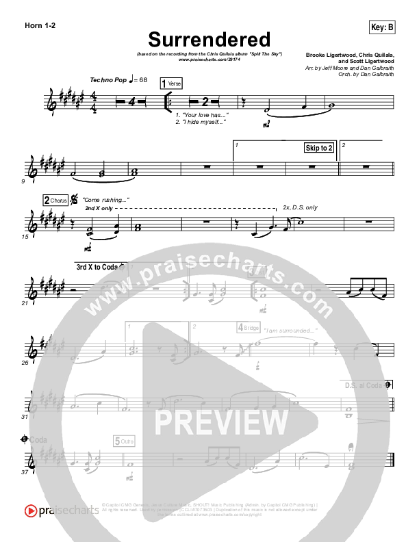 Surrendered French Horn 1/2 (Chris Quilala / Kari Jobe)