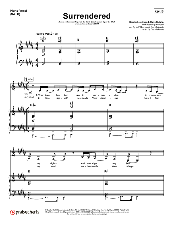 Surrendered Piano/Vocal Pack (Chris Quilala / Kari Jobe)