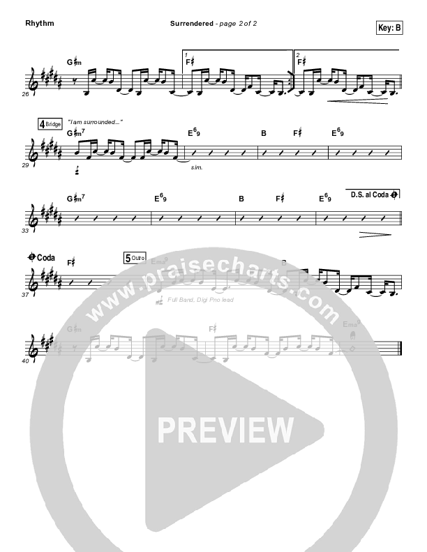 Surrendered Rhythm Chart (Chris Quilala / Kari Jobe)