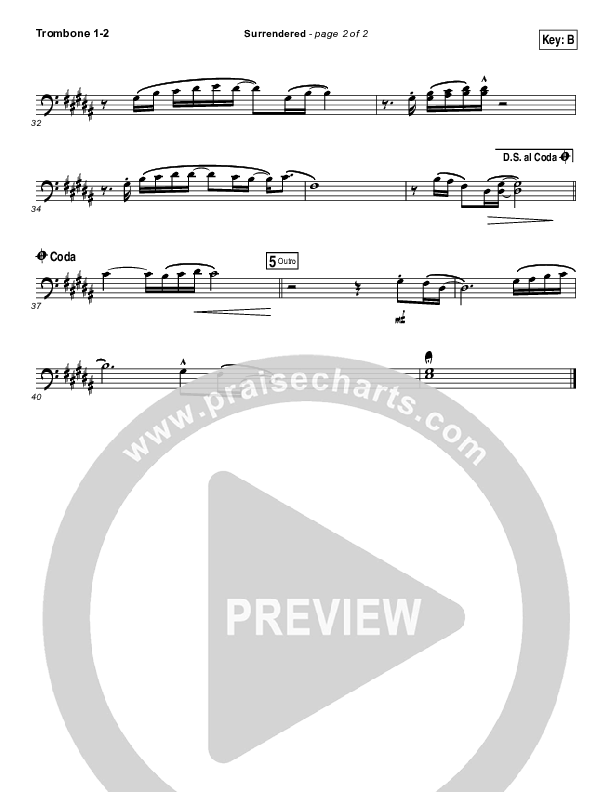 Surrendered Trombone 1/2 (Chris Quilala / Kari Jobe)