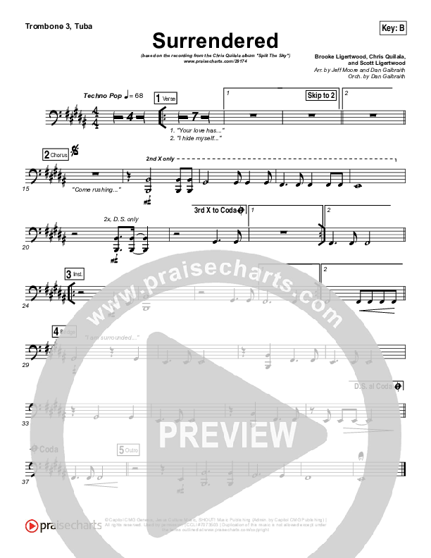 Surrendered Trombone 3/Tuba (Chris Quilala / Kari Jobe)