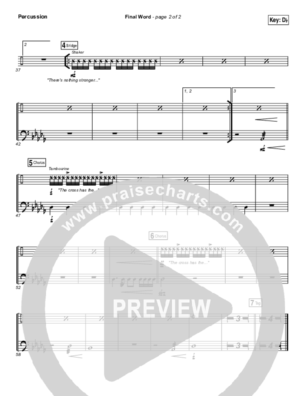 The Cross Has The Final Word Percussion (Wells)