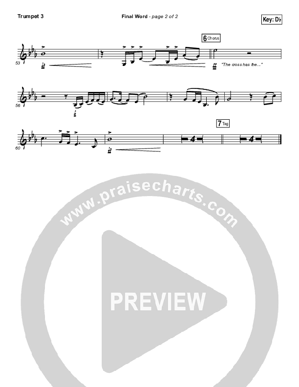 The Cross Has The Final Word Trumpet 3 (Wells)