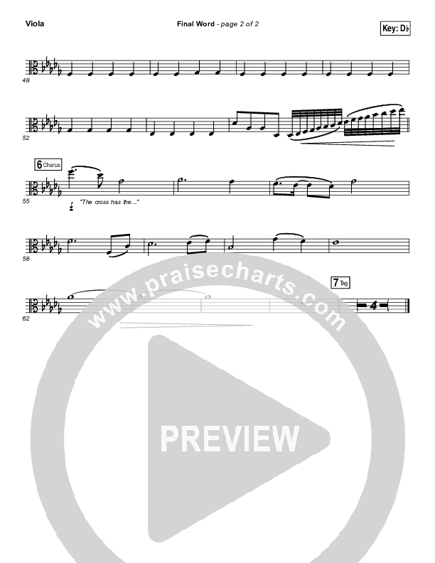 The Cross Has The Final Word Viola (Wells)