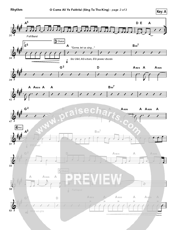 O Come All Ye Faithful (Sing To The King) Rhythm Chart (33 Miles)