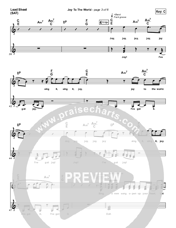 Joy To The World Lead Sheet (SAT) (33 Miles)